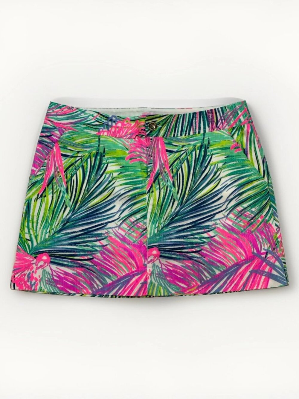 🌴 Lilly Pulitzer Nicki Skort Women's Size 10 Scarlet Macaw Pink Green Tropical